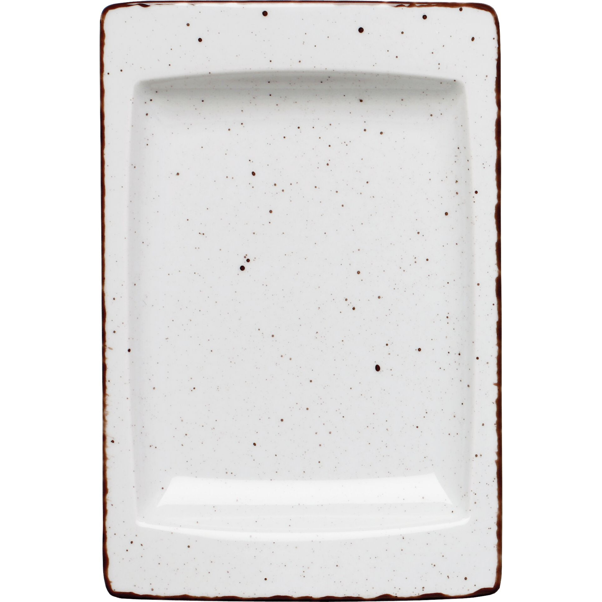 Porzellanserie "Granja" weiß Platte flach eckig, 18x12 cm